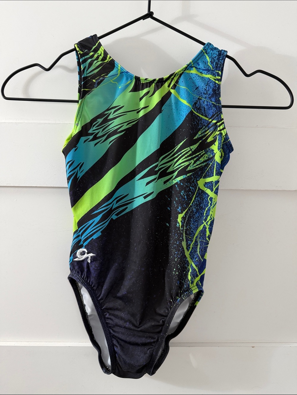 GK | Preloved Kids Cirque Du Soileil Leotard in Aqua Raven sz CM